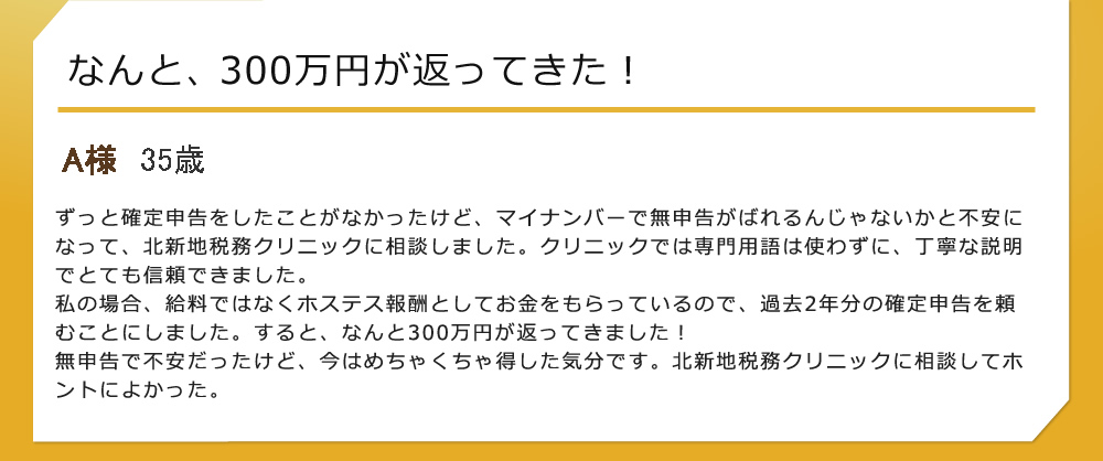 なんと、300万円が返ってきた！